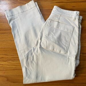 Everlane Off-White Cropped Straight Pants